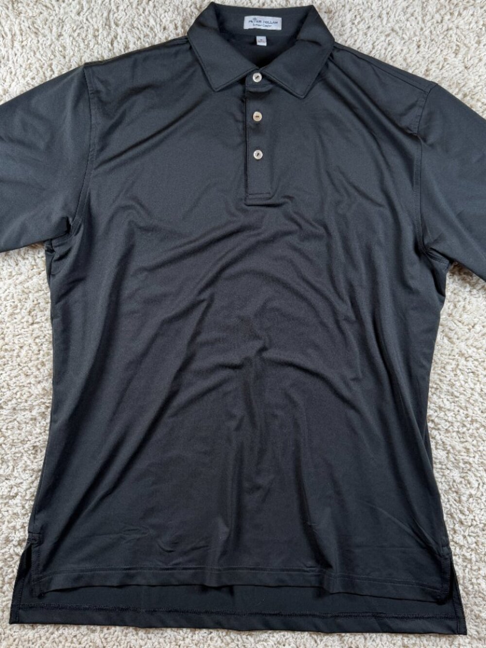 Peter Millar Summer Comfort Golf Polo Shirt Mens Size M Black - Picture 2 of 6